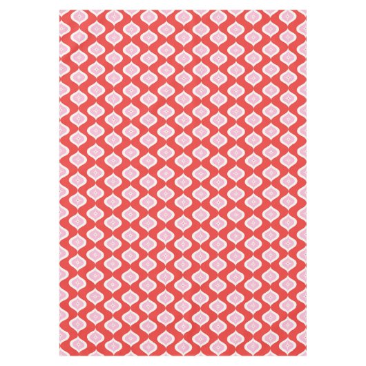 Mid-Century Modern geometrisch rood en roze Tafelkleed (Voorkant)