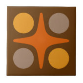 Mid Century Modern Geometrisch Starburst Ontwerp Tegeltje (Voorkant)