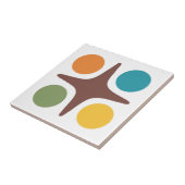 Mid Century Modern Geometrisch Starburst Ontwerp Tegeltje (Zijkant)