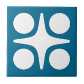 Mid Century Modern Geometrisch Starburst Ontwerp Tegeltje (Voorkant)