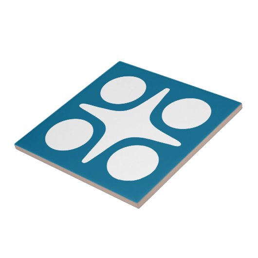 Mid Century Modern Geometrisch Starburst Ontwerp Tegeltje (Zijkant)