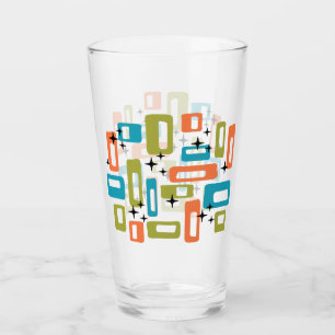 Mid Century Modern geometrisch Starburst patroon Glas