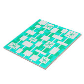 Mid Century Modern Geometrisch Turquoise Tegeltje (Zijkant)