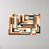 Mid-Century Modern Geometrisch Zwart, Taupe & Sina Canvas Afdruk (Voorkant)