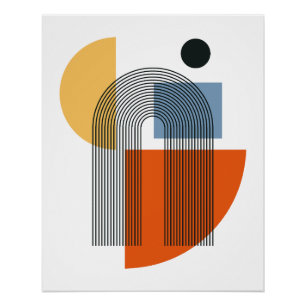 Mid Century Modern Geometrische Abstracte Wandkuns Perfect Poster