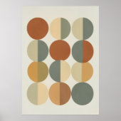 Mid Century Modern Geometrische Cirkels Kunstposte Poster (Voorkant)