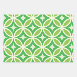 Mid Century Modern Geometrische Lime Groen Patroon Inpakpapier Vel