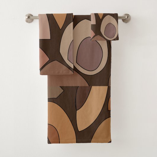 Mid Century Modern Geometrische Vormen Bad Handdoek (Insitu)