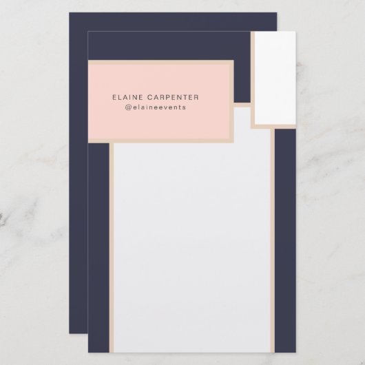 mid century modern gepersonaliseerd briefpapier (Voorkant / Achterkant)