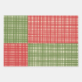 Mid Century Modern Geweven Retro Kerst Patchwork Inpakpapier Vel (Voorkant 2)