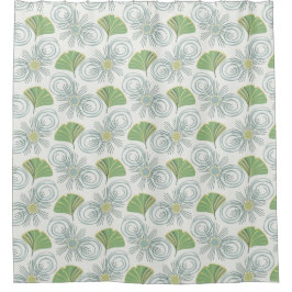 Mid Century Modern Ginkgo Douchegordijn