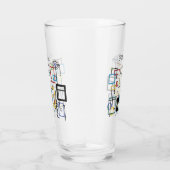 Mid Century Modern Glass & Optionele Palmspruiten  Glas (Rechts)