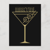 Mid Century Modern Gold 2 Olive Martini Briefkaart (Voorkant)