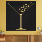 Mid Century Modern Gold 2 Olive Martini Canvas Afdruk (Insitu (Woonkamer))
