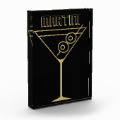 Mid Century Modern Gold 2 Olive Martini Fotoblokken (Links)