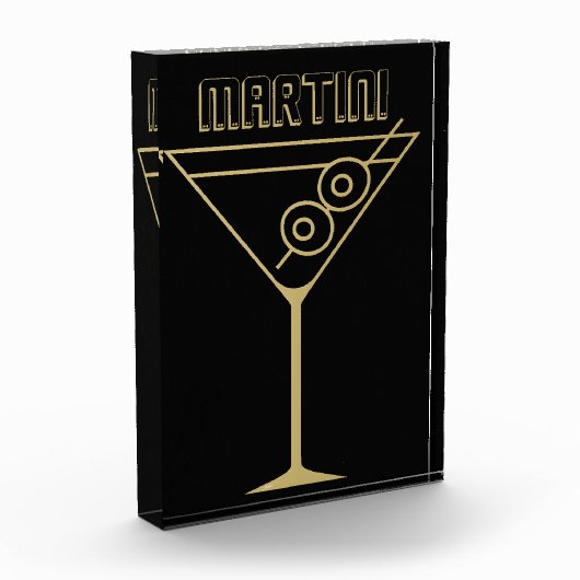 Mid Century Modern Gold 2 Olive Martini Fotoblokken (Links)