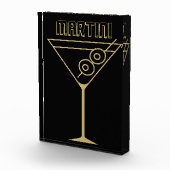 Mid Century Modern Gold 2 Olive Martini Fotoblokken (Rechts)