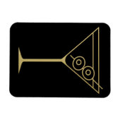 Mid Century Modern Gold 2 Olive Martini Magneet (Horizontaal)