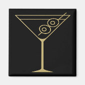 Mid Century Modern Gold 2 Olive Martini Magneet (Voorkant)