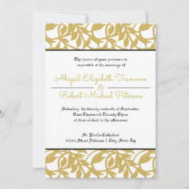 Mid-Century Modern Gold Leaf-5x7Wedding Invitation Kaart