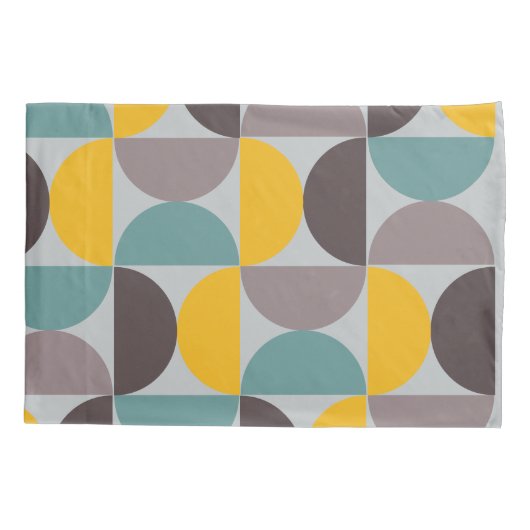 Mid-Century Modern Gold Moon Horizon Kussensloop (Achterkant)