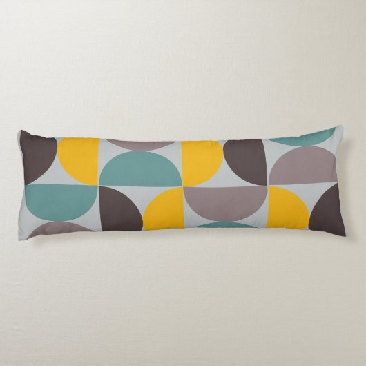 Mid-Century Modern Gold Moon Horizon Lichaamskussen (Achterkant)