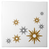 Mid-Century Modern Gold & Silver Tegeltje (Voorkant)