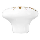 Mid-Century Modern Gold Starburst Ceramic Knob. Keramische Knop (Zijkant)
