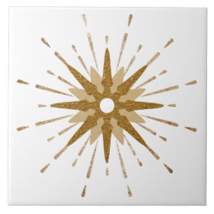 Mid-Century Modern Gold Starburst   Groot Tegeltje