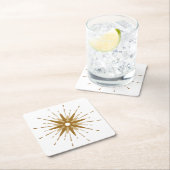 Mid-Century Modern Gold Starburst Kartonnen Onderzetters (Insitu)