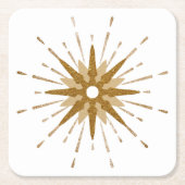 Mid-Century Modern Gold Starburst Kartonnen Onderzetters (Voorkant)