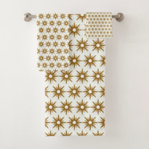 Mid-Century Modern Gold Starburst Pattern