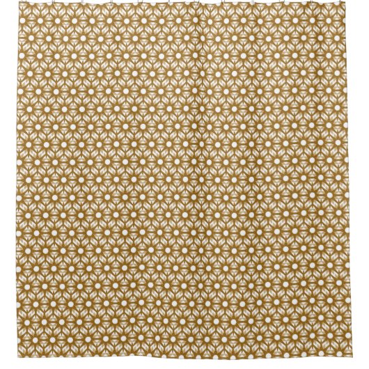 Mid-Century Modern Gold Starburst Pattern Douchegordijn (Voorkant)