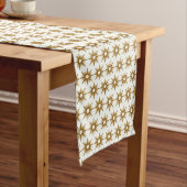Mid-Century Modern Gold Starburst Pattern Lange Tafelloper (Voorbeeld)