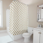 Mid-Century Modern Gold Starburst Pattern Shower Douchegordijn (In situ)