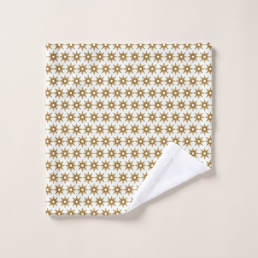 Mid-Century Modern Gold Starburst Pattern Washandje (Wasdoekje)