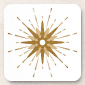 Mid-Century Modern Gold Starburst Plastic Bier Onderzetter (Voorkant)