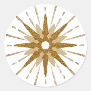 Mid-Century Modern Gold Starburst Ronde Sticker