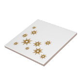 Mid-Century Modern Golden Starburst Design-keramie Tegeltje (Zijkant)