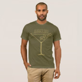 Mid Century Modern Goud 2 Olijf Martini T-shirt (Voorkant volledig)