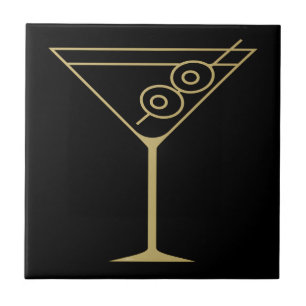 Mid Century Modern Goud 2 Olijf Martini Tegeltje