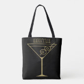 Mid Century Modern Goud 2 Olijf Martini Tote Bag (Achterkant)