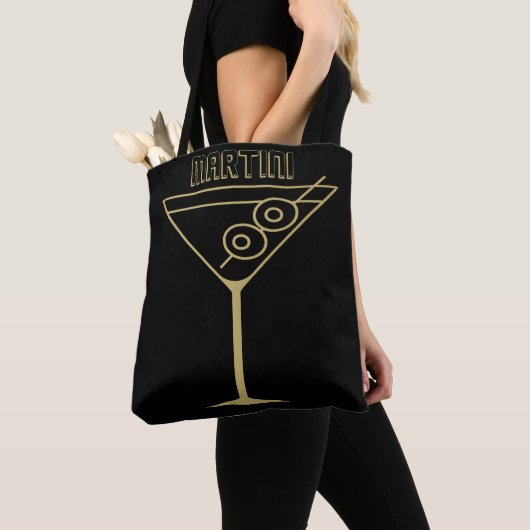 Mid Century Modern Goud 2 Olijf Martini Tote Bag (Dichtbij)