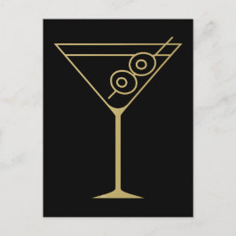 Mid Century Modern Gouden 2 Olijf Martini Briefkaart