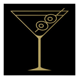 Mid Century Modern Gouden 2 Olijf Martini Perfect Poster