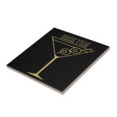 Mid Century Modern Gouden 2 Olijf Martini Tegeltje (Zijkant)