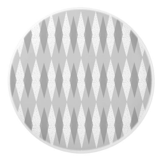 Mid Century Modern Gray Argyle Ceramic Knob. Keramische Knop (Voorkant)