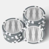Mid Century Modern Gray Argyle Poker Chips (Opstapeling)