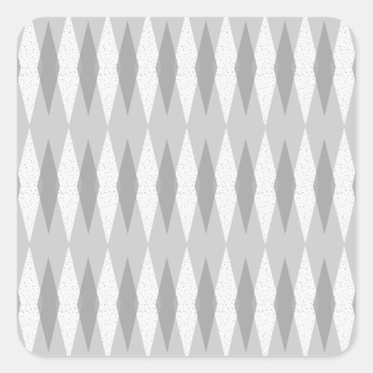 Mid Century Modern Gray Argyle Square Stickers (Voorkant)