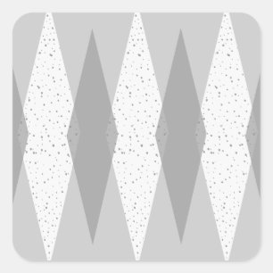 Mid Century Modern Gray Argyle Square Stickers